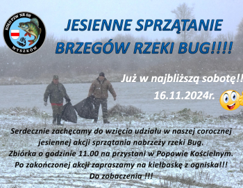 Sprzątanie nabrzeży rzeki Bug 16.11.2024r.